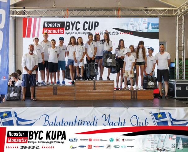 
Fotó: Szántó Áron (a képen: BYC Optimist csapata és felkészítő edzőjük Baráth Gábor)
